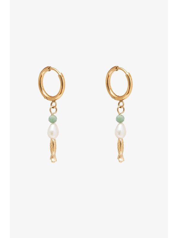Antler Pearl Fish Earring Antler Pearl Fish Earring
