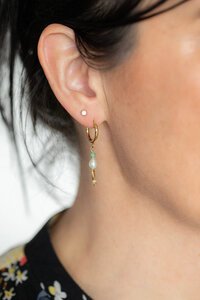 Antler Pearl Fish Earring