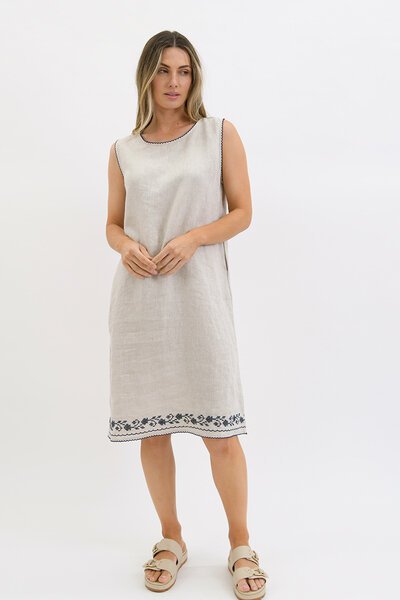 Worthier Sleeveless Embroidery Hem Dress-shop-by-label-Hello Cyril.