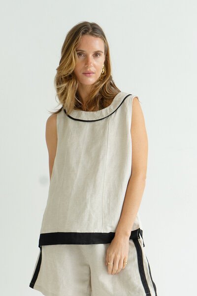 Worthier Linen Blend Vest-vests-Hello Cyril.