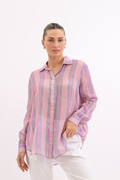 Worthier Summer Crush Linen Stripe Shirt-lives-Hello Cyril.