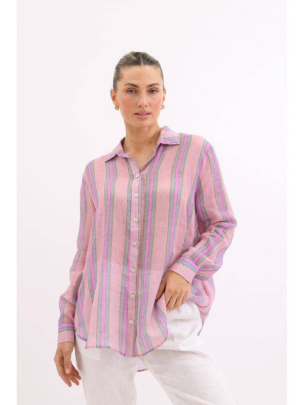 Worthier Summer Crush Linen Stripe Shirt