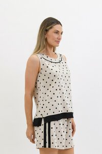 Worthier Lolli Black Dot Linen Vest