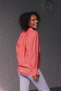 White Poetry Racquet Club Stripe Sorrento Blouse