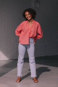 White Poetry Racquet Club Stripe Sorrento Blouse