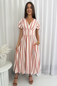 Grace & Co Striped Midi Dress