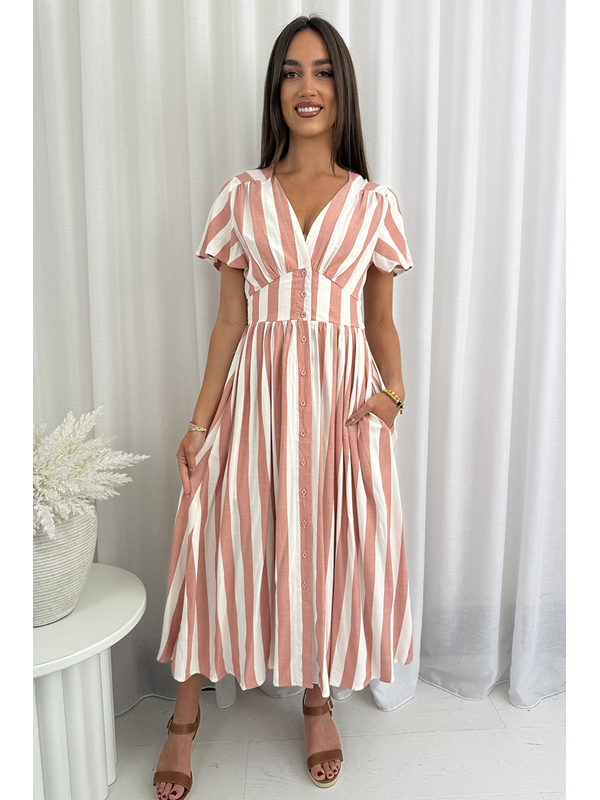 Grace & Co Striped Midi Dress
