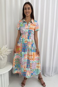 Grace & Co Patchwork Shirt Dress