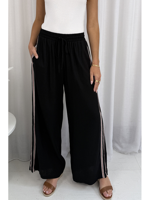Grace & Co Wide Leg Double Stripe Pants Grace & Co Wide Leg Double Stripe Pants