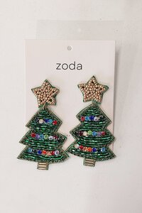 Zoda Beaded Christmas Tree Earring