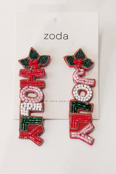 Zoda Beaded Christmas Love Earring-hc-new-Hello Cyril.