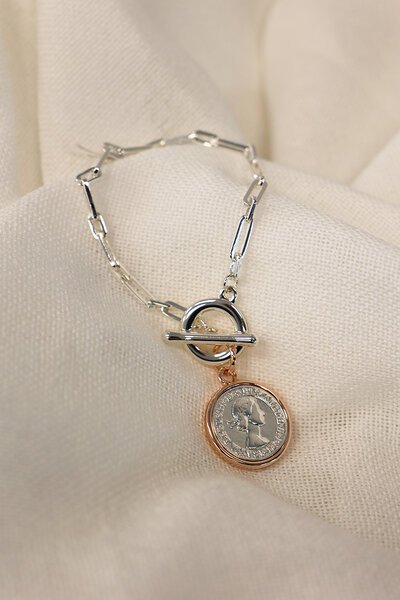 She Jewellery Royal Coin Link Bracelet-shop-by-label-Hello Cyril.