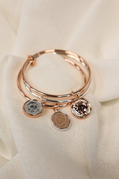 She Jewellery Three Ring Coin Bangle-shop-by-label-Hello Cyril.
