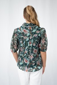 Fria The Label Lyocell Floral Lace Trim Blouse