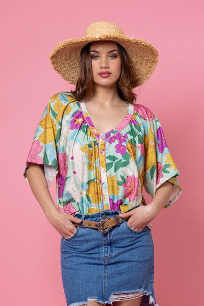 Charlo Val Floral Blouse-hc-new-Hello Cyril.