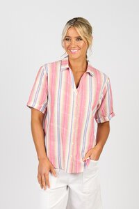 Vassalli Stripe Dropped Shoulder with Rounded Hem
