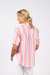 Vassalli Stripe Dropped Shoulder with Rounded Hem
