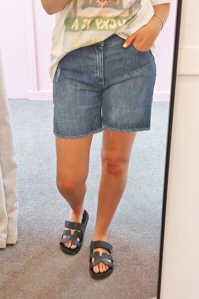 Wakee Raw Edge Denim Shorts-hc-new-Hello Cyril.