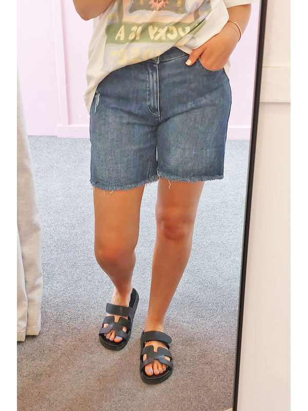 Wakee Raw Edge Denim Shorts