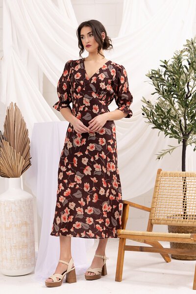 Seeking Lola Nutmeg Glow Opportunity Dress-lives-Hello Cyril.