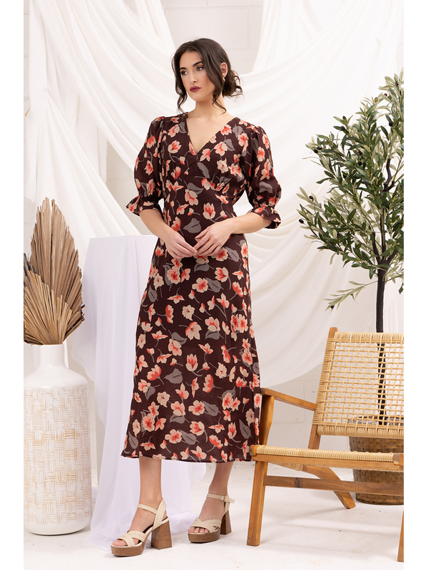 Seeking Lola Nutmeg Glow Opportunity Dress