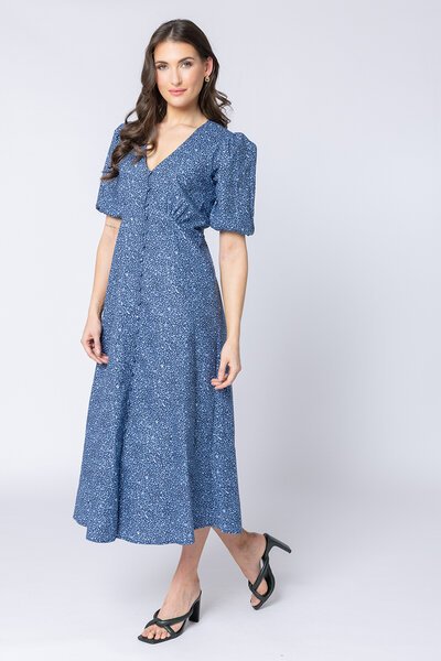 Seeking Lola Wild Navy Cheerful Dress-shop-by-label-Hello Cyril.