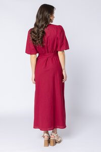 Leila + Luca Merlot Linen Sparkling Dress