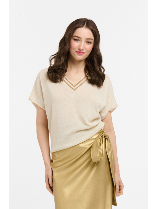 Urban Luxury Lurex Trim Knit Top
