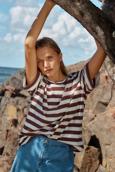 Betty Basics Relax Boxy Stripe Tee-lives-Hello Cyril.