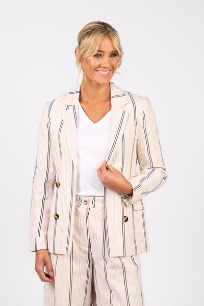 Vassalli 3-4 Sleeve Open Blazer - Safari-shop-by-label-Hello Cyril.