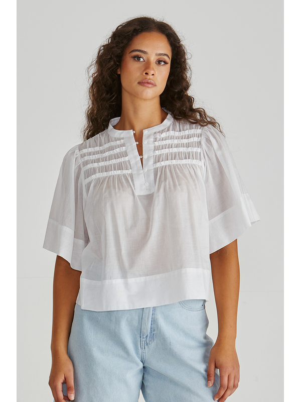 Sass Pammi Ruffle Yoke Blouse