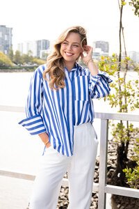 Fria The Label Stripe Wide Cuffs Shirt