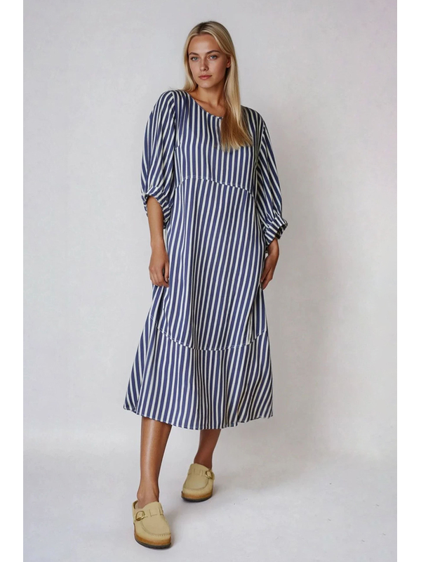 Moss Cocoon Stripe Dress