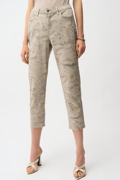 Joseph Ribkoff Metallic Abstract Print Crop Jeans-shop-by-label-Hello Cyril.