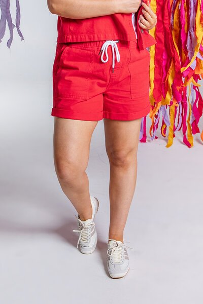 Elm Emma Relaxed Short Poppy-shop-by-style-Hello Cyril.