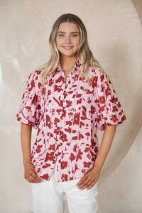 Fria The Label Floral Lace Trim Blouse