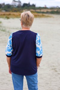 Memo Elbow Sleeve Contrast Top