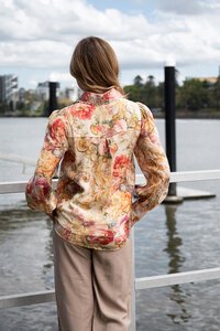 Fria The Label Vintage Rose Lace Trim Blouse