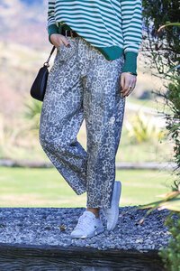 Mi Moso Leopard Barrel Jeans