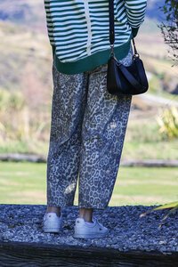 Mi Moso Leopard Barrel Jeans