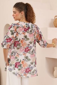 Iris Maxi Painterly Floral Ruffle Top
