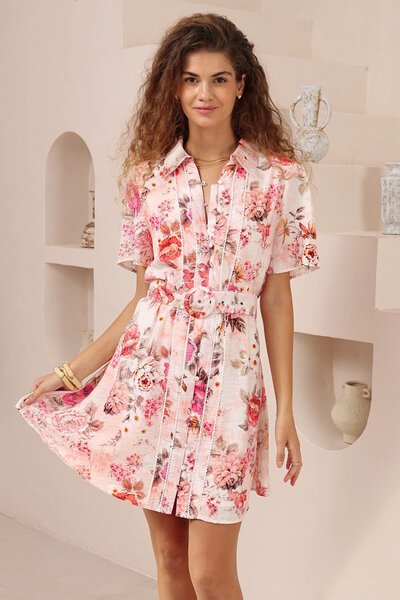 Iris Maxi Blossom Mini Shirt Dress-hc-new-Hello Cyril.