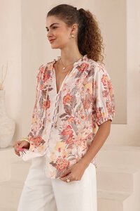 Iris Maxi Floral Button Top