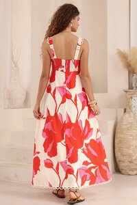 Iris Maxi Stylised Hibiscus Maxi Dress