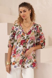 Iris Maxi Painterly Floral Blouse