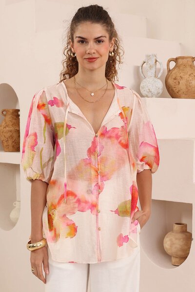 Iris Maxi Painterly Floral Blouse-hc-new-Hello Cyril.