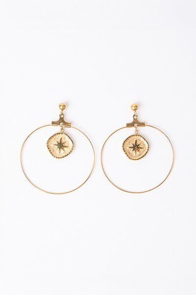 Stella + Gemma Star Hoop Earring-shop-by-label-Hello Cyril.