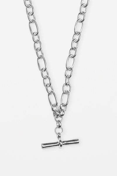 Stella + Gemma Silver Chunky Fob Necklace-accessories-Hello Cyril.