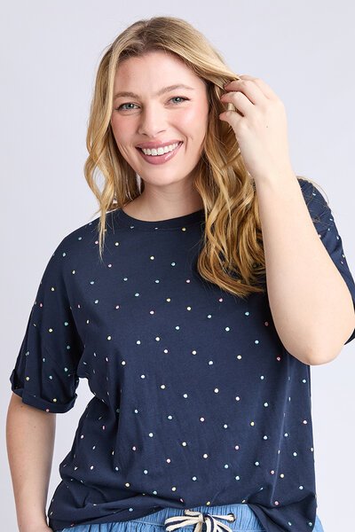 Elm Festive Spot Tee-shop-by-label-Hello Cyril.