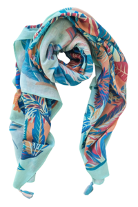 Zoda Pure Cotton Orange Scarf With Tassel